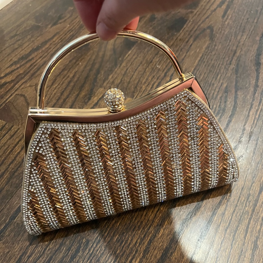 Incredible little gold and crystal fancy handbag - Picture 2 of 11